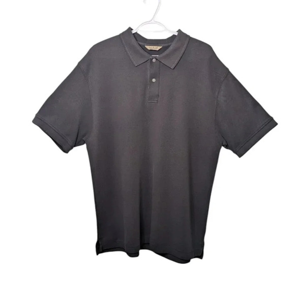 L.L. Bean Mens Wrinkle Resistant Double L Short Sleeve Black Polo - Picture 3 of 10